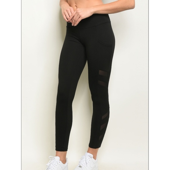 BOGO FREE Black Mesh Active Leggings - Picture 4 of 6